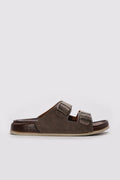 Mink Double-Buckle Slide Sandals for Men | Wessi