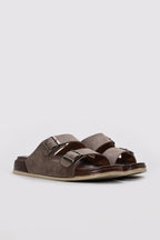 Mink Double-Buckle Slide Sandals for Men | Wessi