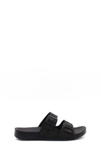 Men's Black Double-Strap Slide Sandals with Adjustable Buckles - Wessi