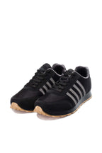 Men's Black Mesh Sneakers with Gray Stripe Accents - Wessi