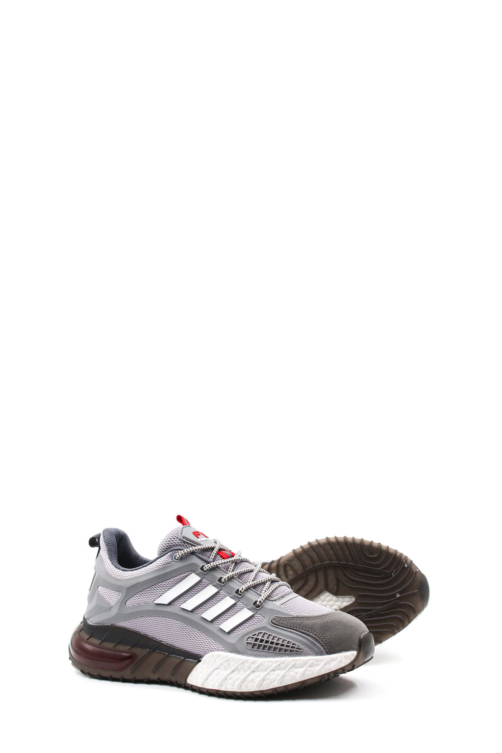 Men's Grey and White Athletic Running Sneakers - Wessi