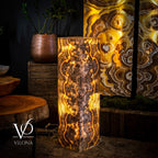 Honeycomb Onyx Floor Lamp -Exotic - Medium - 43"H x 12"W - Square - #1