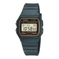 Casio Men's Black Digital Watch with Gold Dial - F-91WG-9Q