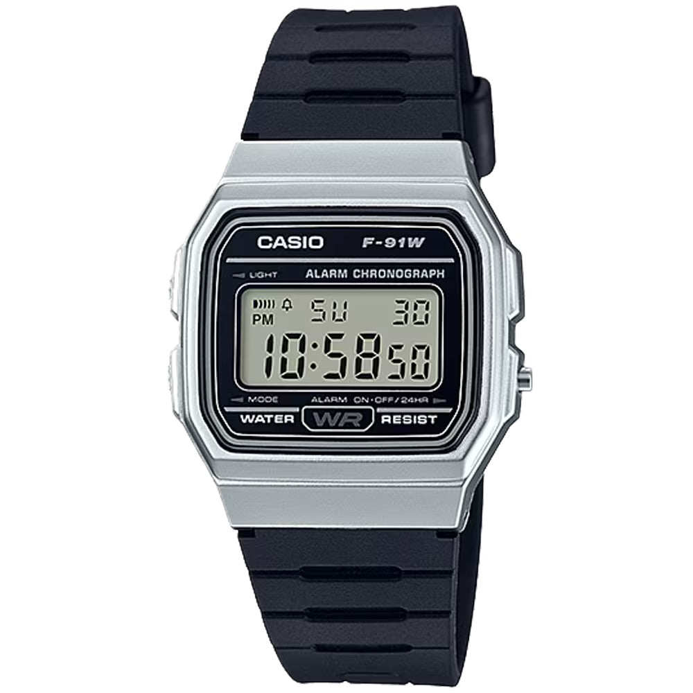 Casio Men's Classic Digital Watch with Silver Case - F-91WM-7ACF