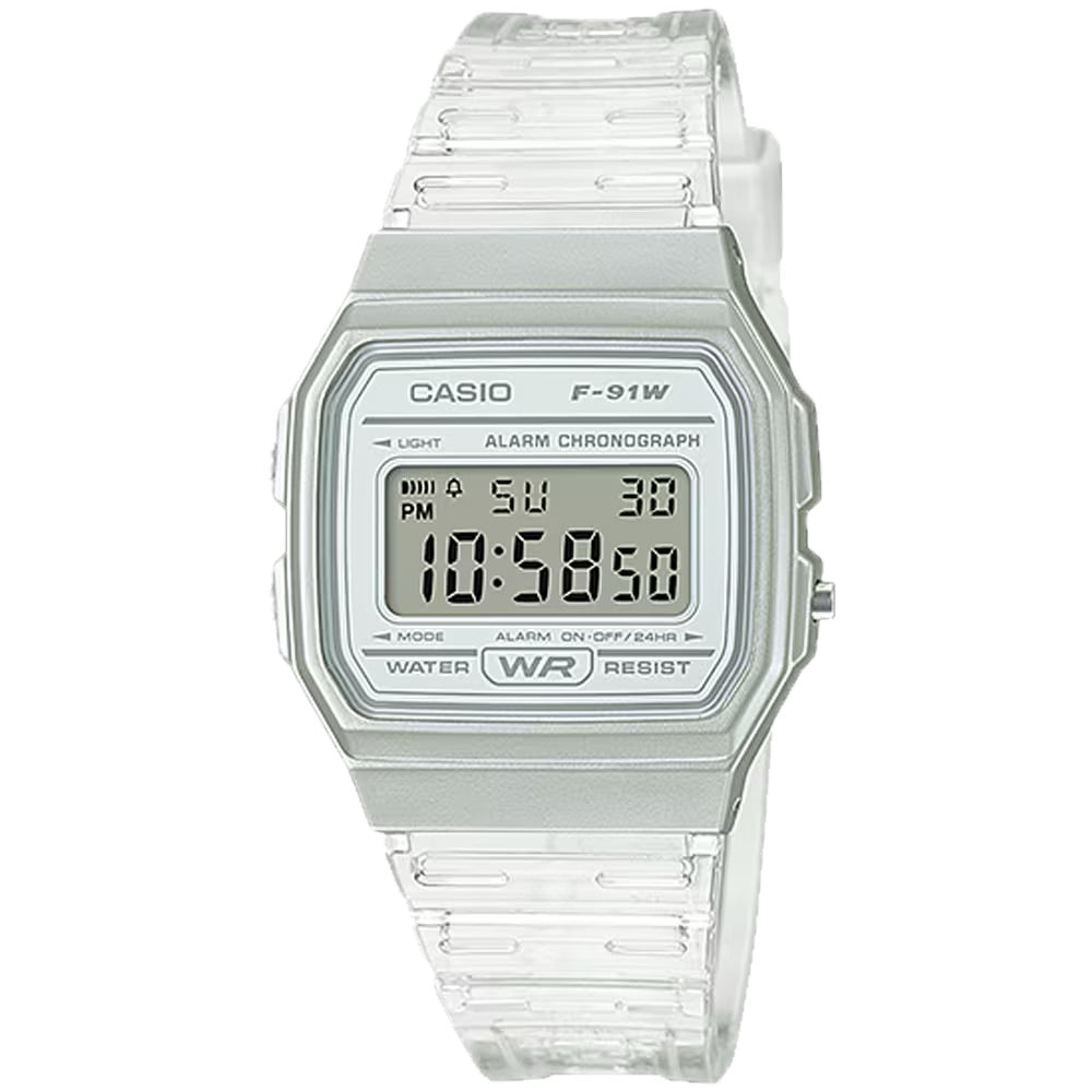 Casio Men's Transparent White Digital Watch - F-91WS-7CF