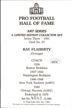 Ray Flaherty HOF Autographed Goal Line Art GLAC Postcard Redskins JSA