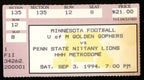 September 3, 1994 Minnesota vs. Penn State College Football Game Ticket Stub