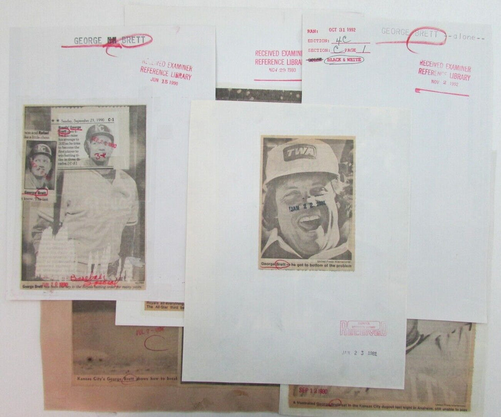 Lot of 10 George Brett Kansas City Royals 1980's-90's News Wire Photos 157377
