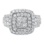 14KT White Gold Round and Princess Diamond Ring (2 1/4 cttw, H-I Color, SI1-SI2 Clarity)