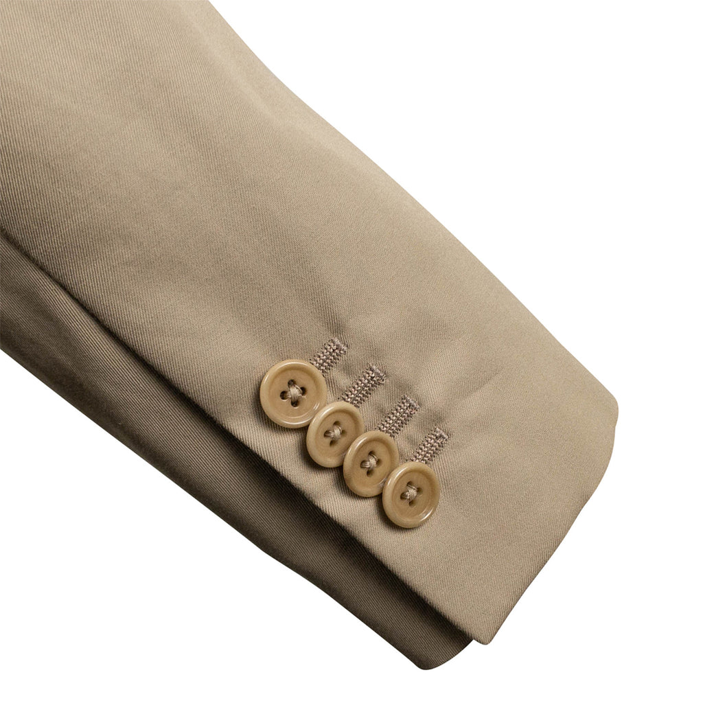 3 Roll 2 Button Trim Fit Cotton Suit // Tan