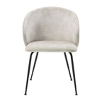 Velvet Upholstery Side Chairs 2 Piece Set With Metal Legs - Beige