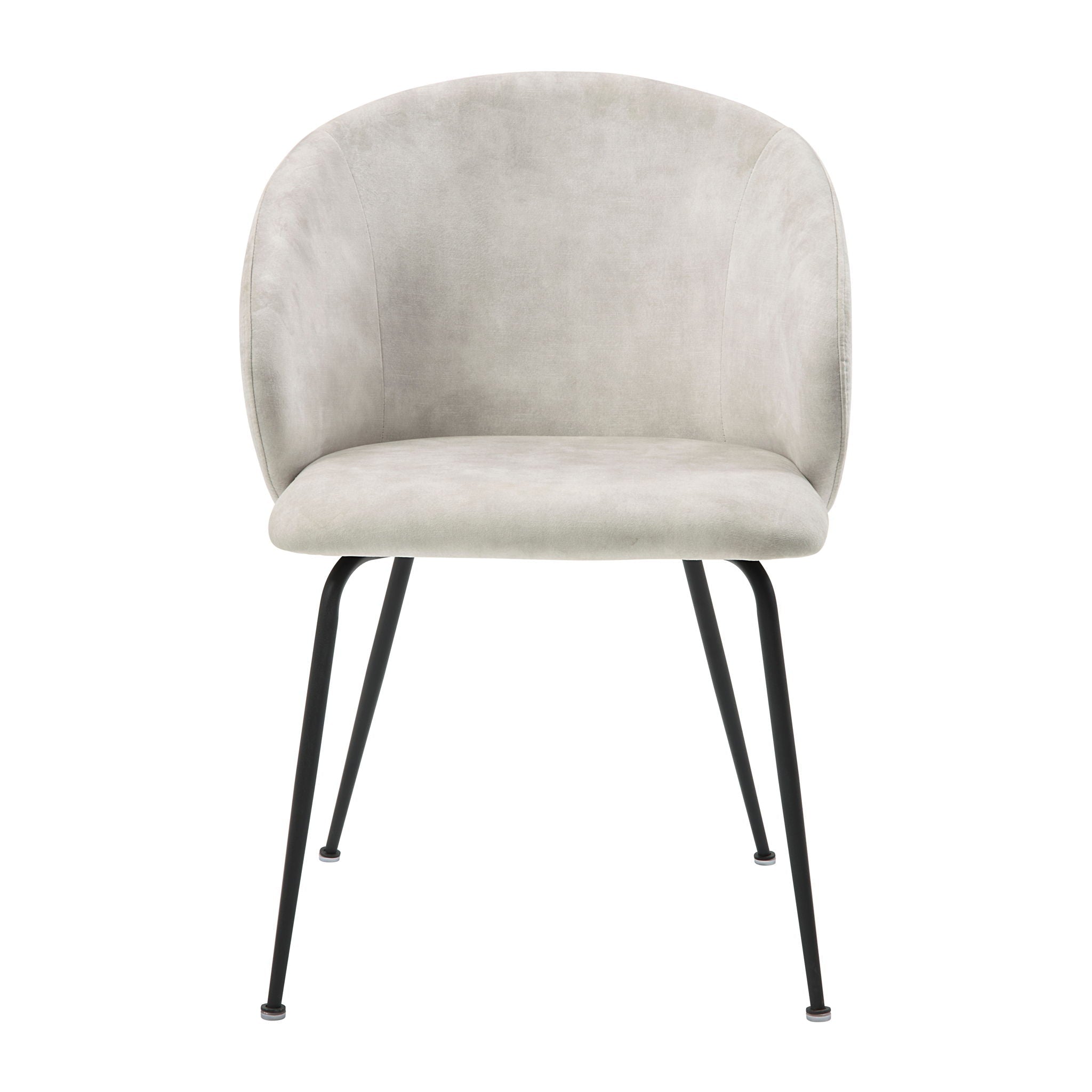Velvet Upholstery Side Chairs 2 Piece Set With Metal Legs - Beige