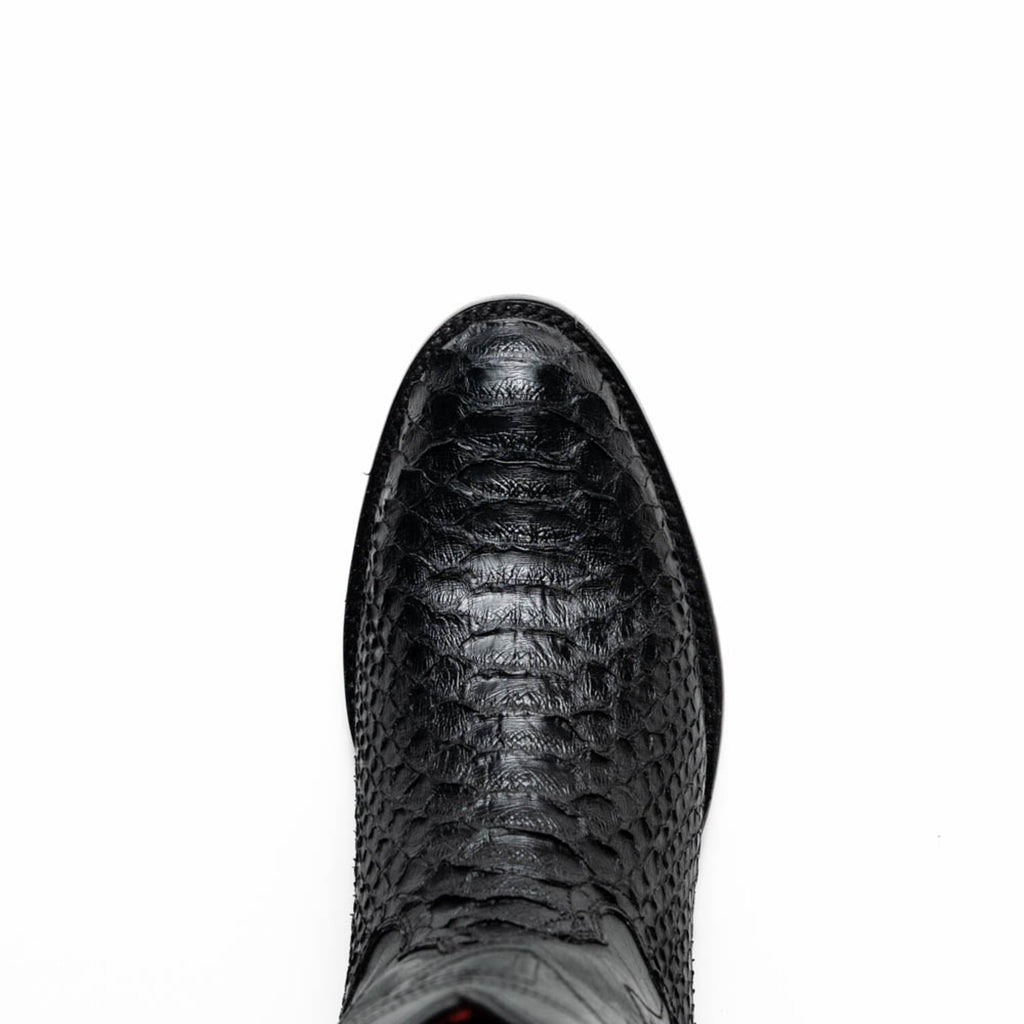 Kansas // Python Leather Western Boots // Black
