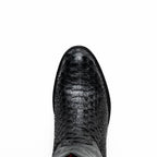 Kansas // Python Leather Western Boots // Black