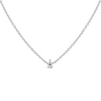 14K White Gold 1/10 Cttw Pear Shape Lab Grown Diamond Solitaire Pendant Necklace (F-G Color, VS2-SI1 Clarity)