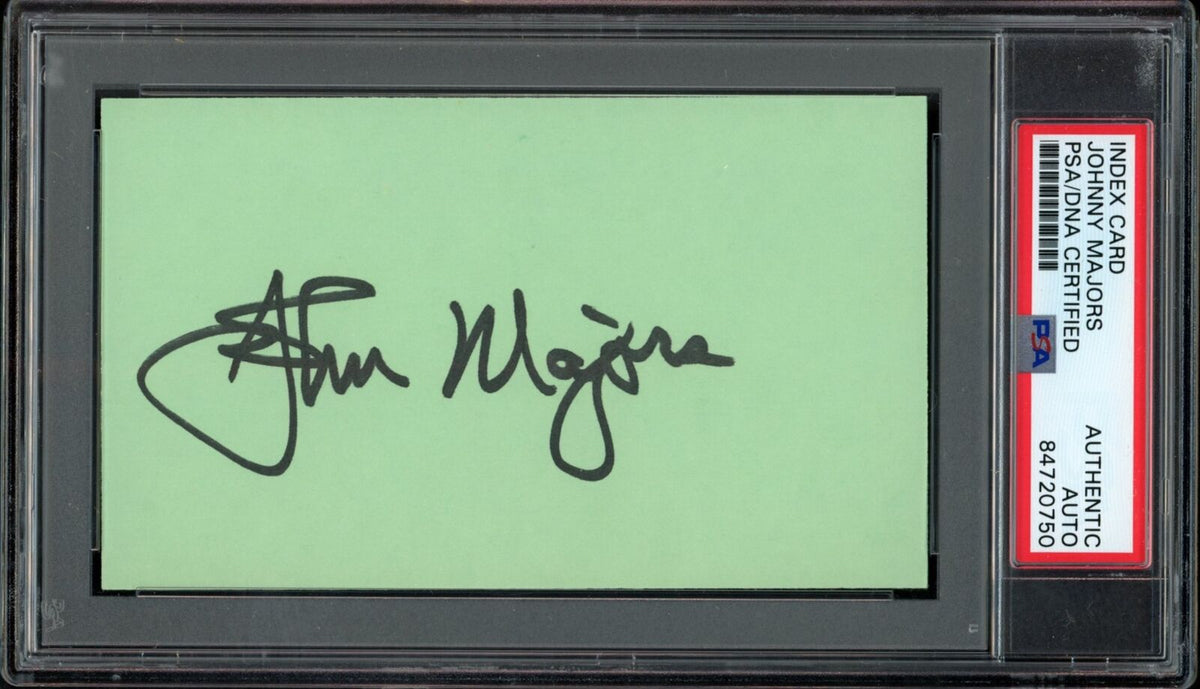 Johnny Majors CHOF Autographed Index Card Tennessee PSA/DNA