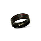 Stainless Steel Ring // Black + Red