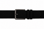 The Bari Black Suede Leather Belt