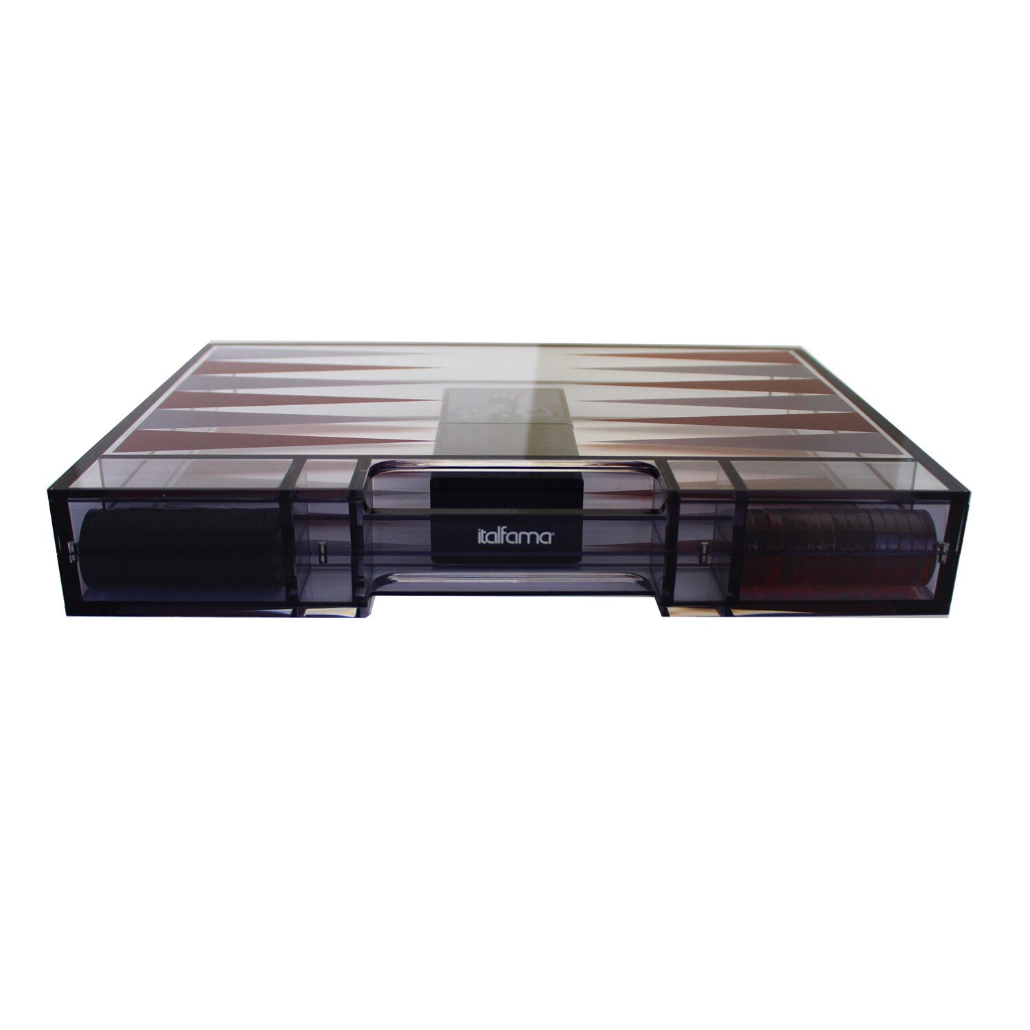Folding Plexiglass Backgammon Set // Gray