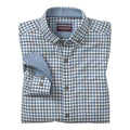 Check Heathered Woven Button-Up Shirt // Blue + Navy