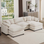 Modern Oversized Modular Cushion Sofa With Ottoman