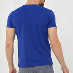 Thomas Slim Fit V-Neck Short Sleeve T-Shirt // Sax Blue