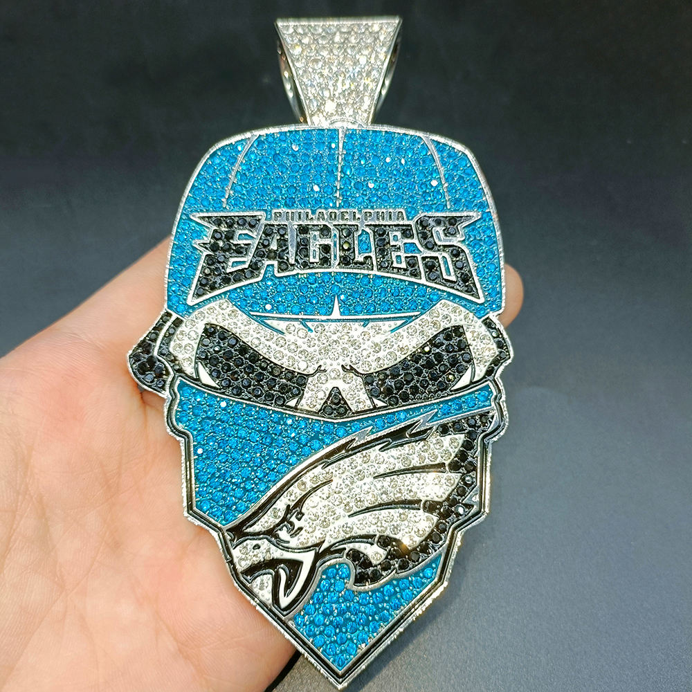 Newest Sports Team Logo Bandit Skull  Pendant Necklace – Iced Out Hip Hop Jewelry for True Fans