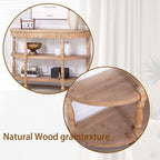 Handcrafted Console Table With Hand Woven Trim - Natural