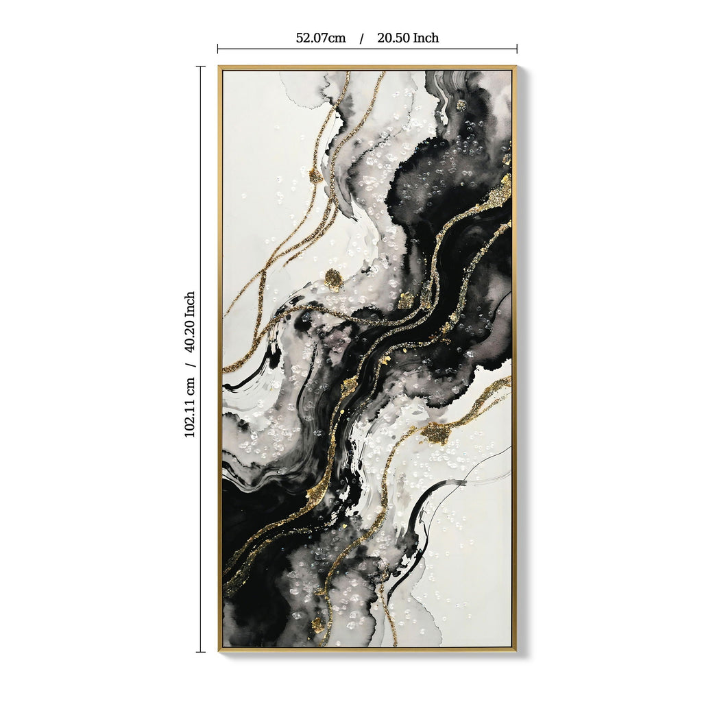 Large Framed And Abstract Wall Art - White / Black