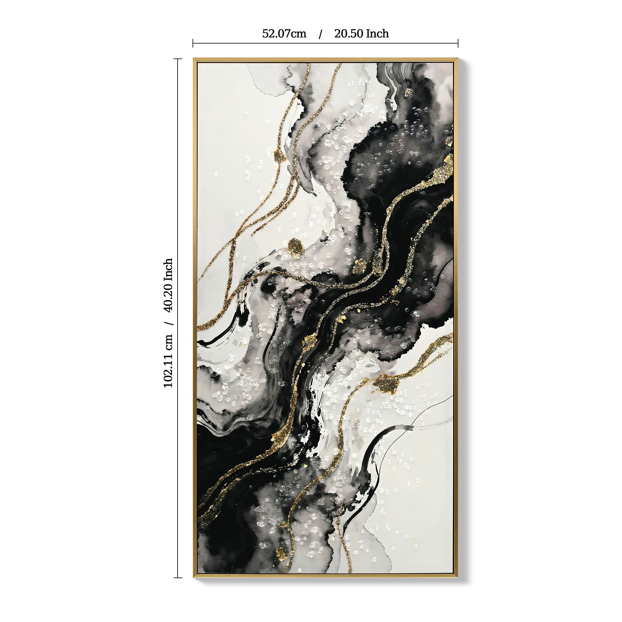 Large Framed And Abstract Wall Art - White / Black