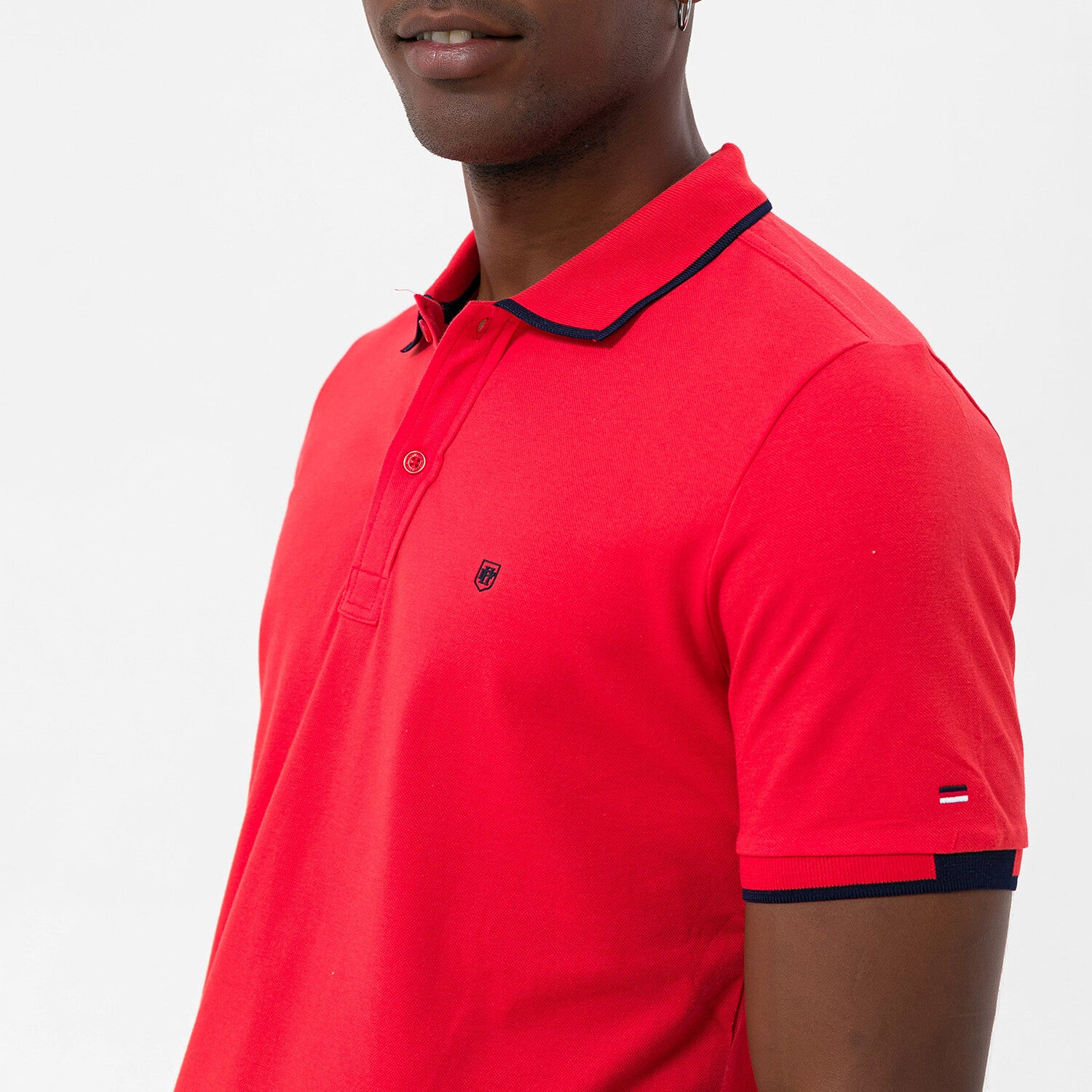Marcelo Short Sleeve Polo Shirt // Red + Navy