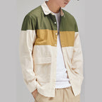 Color Block Button Up // Apricot