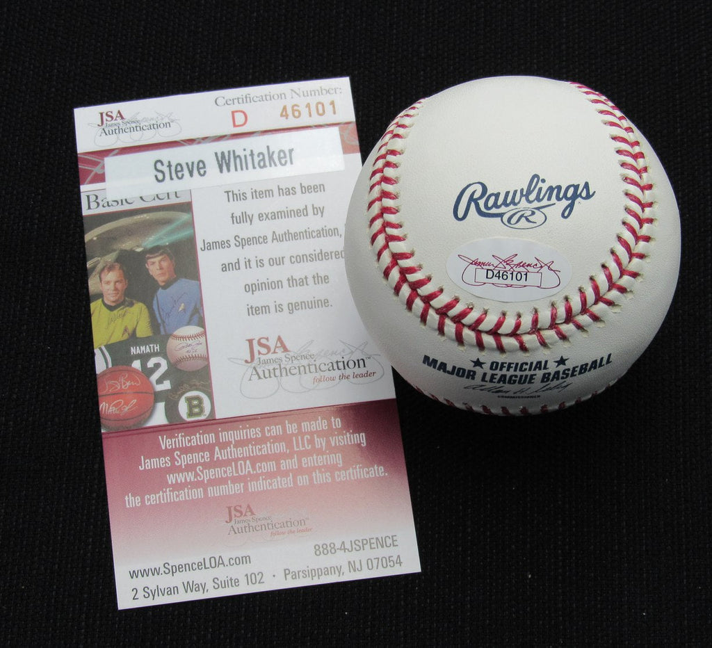 Steve Whitaker Signed/Auto Yankees 100th OML Baseball JSA Inscr  186832
