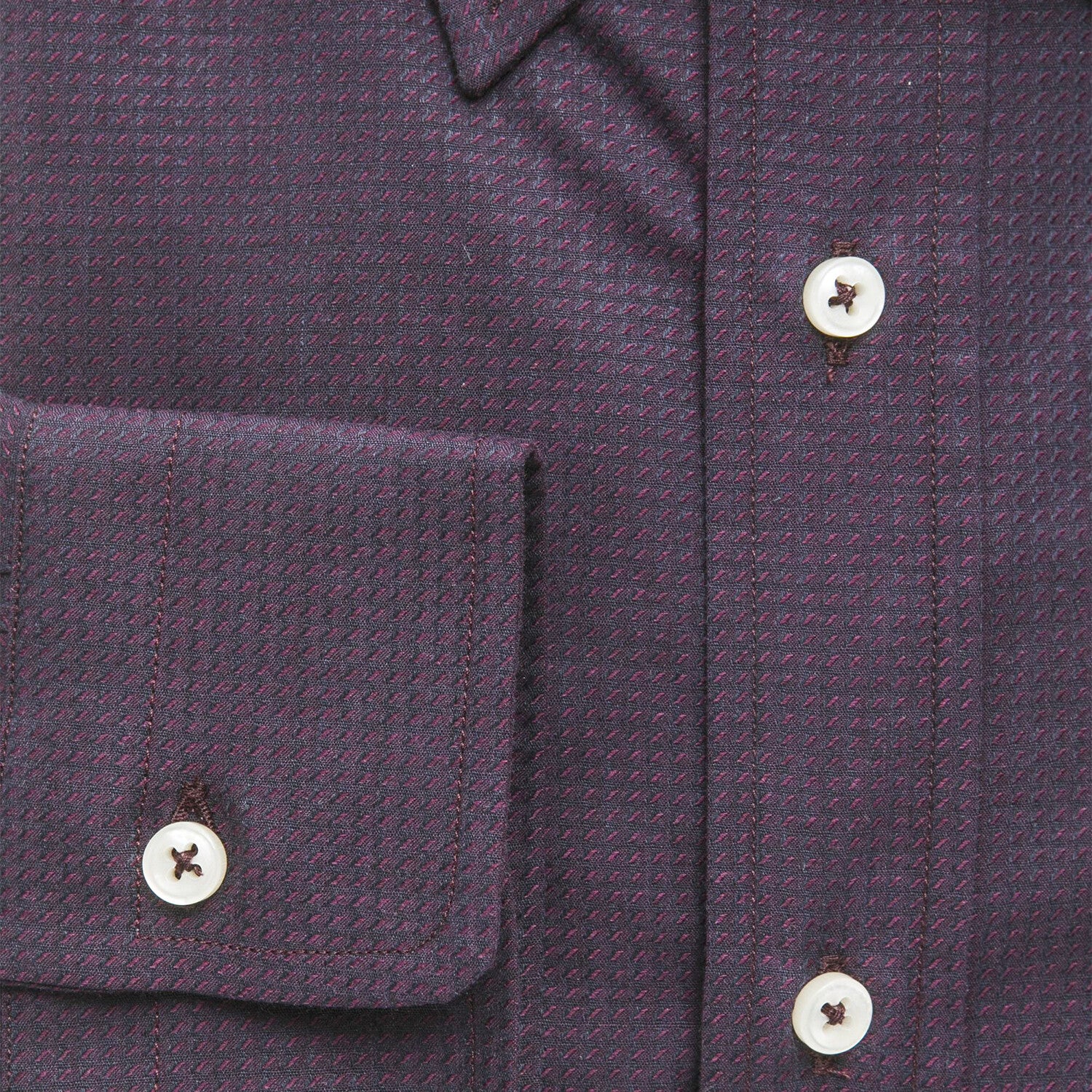 Mike Regular Button-Down Shirt // Black + Bordeaux