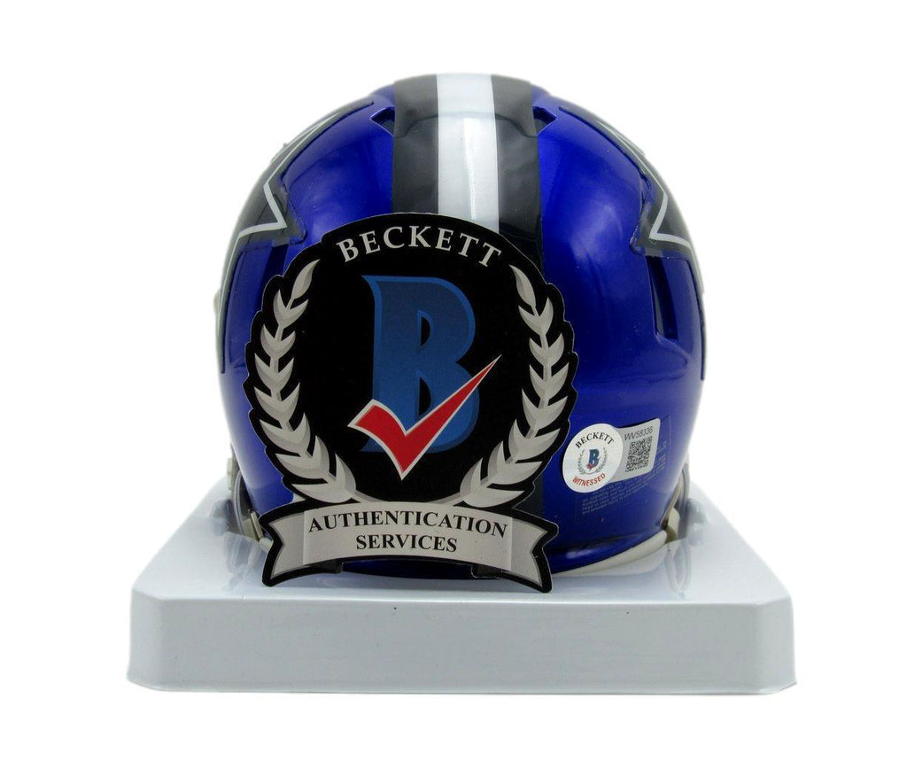 Dak Prescott Autographed Flash Mini Football Helmet Dallas Cowboys Beckett