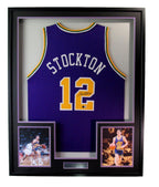 John Stockton Autographed Jersey Utah Jazz Framed Beckett 193315