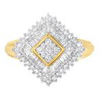 10K Yellow Gold Diamond Ballerina Ring (1 Cttw, I-J Color, I1-I2 Clarity) - Size 7