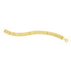 14k Yellow Gold Faceted Panther Link Chain Bracelet