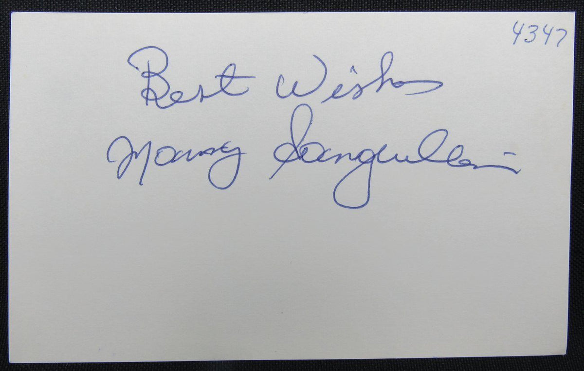 Manny Sanguillen 1967-1980  Pittsburgh Pirates Autographed/Signed 3x5 Index Card