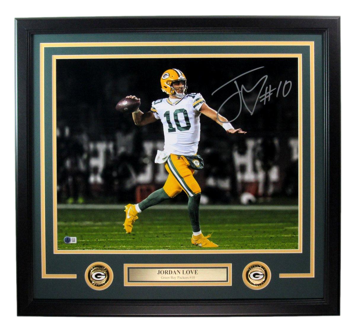 Jordan Love Signed/Autographed 16x20 Photo Packers Framed Beckett 193318