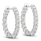 2.04 Carat Genuine Lab Grown Diamond 14K White Gold Earrings
