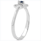 0.07 Carat Genuine Blue Sapphire .925 Sterling Silver Ring