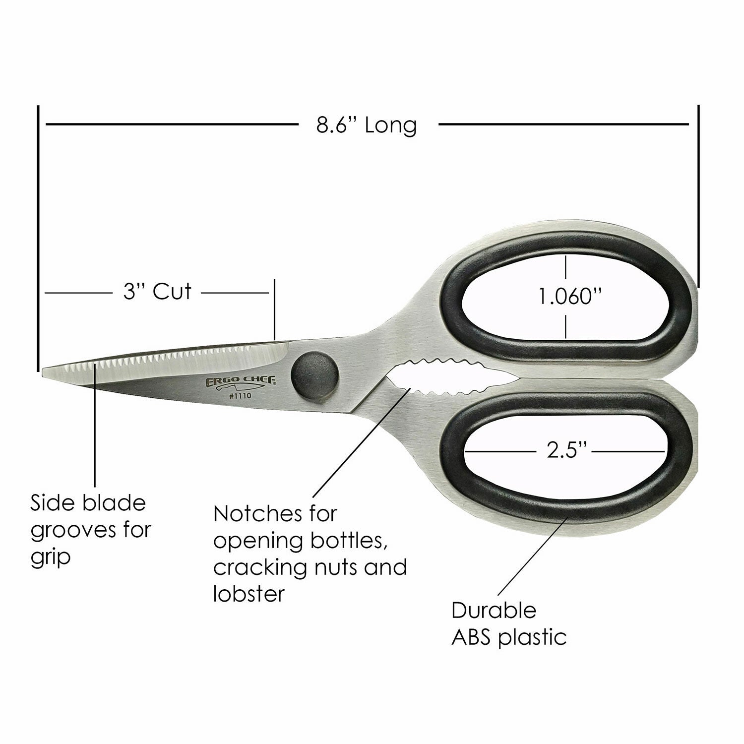 Heavy-Duty Straight Edge Kitchen Shears