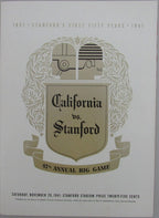 1941 California vs. Stanford College Football Game Souvenir Program 163172