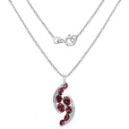 7.29 Carat Genuine Rhodolite & White Topaz .925 Sterling Silver Pendant