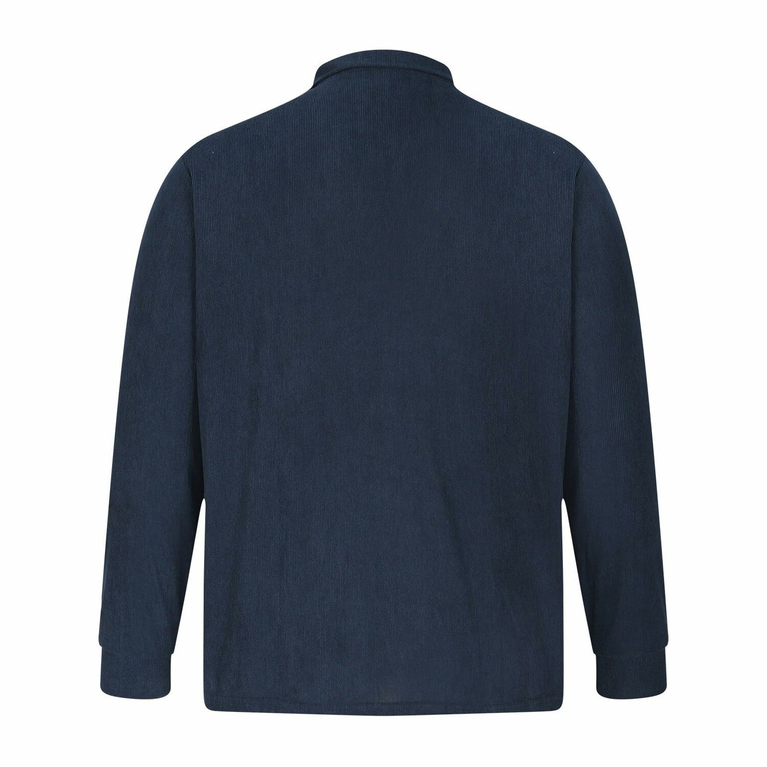 Fleece Quarter-Zip Long Sleeve Ribbed Shirt // Dark Blue