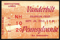 September 26, 1953 Vanderbilt vs Penn College Football Game Ticket Stub 189873