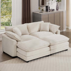 Modern Oversized Modular Cushion Sofa With Ottoman