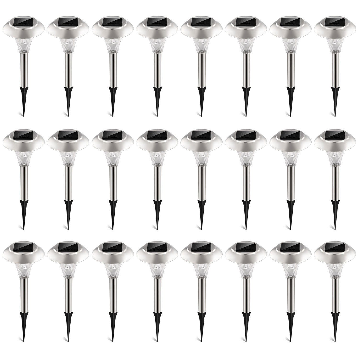 24Packs Solar Garden Lights Outdoor IP44 Waterproof Solar Pathway Lights Color Changing Landscape Lamps 10Hrs Lawn Lighting for Yard Driveway Walkway