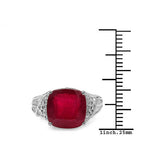 4.20 ct. t.w. Glass Filled Ruby and White Topaz Ring in Sterling Silver